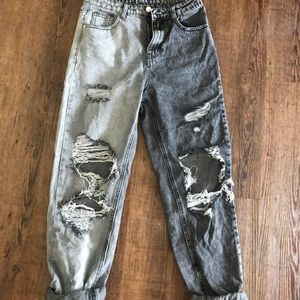 Shein size S two toned ripped black jeans